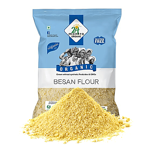 24 Mantra Organic Flour - Besan/Kadale Hittu, 500 g Pouch 