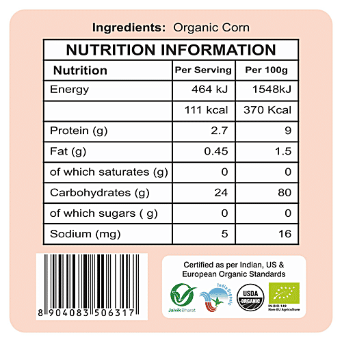24 Mantra Organic Corn Dhaliya, 500 g Pouch Grown without Synthetic Pesticides