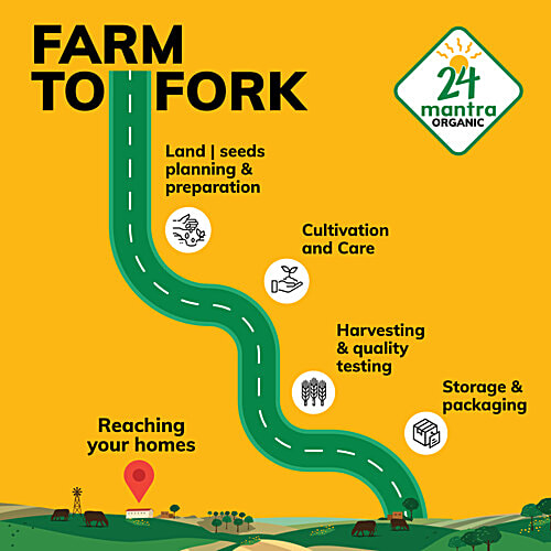 24 Mantra Organic Organic Green Moong Dal/Payatham Parupu - Whole, 500 g Pouch Gluten Free