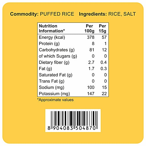 24 Mantra Organic Organic - Puffed Rice/Murmura, 200 g Pouch 
