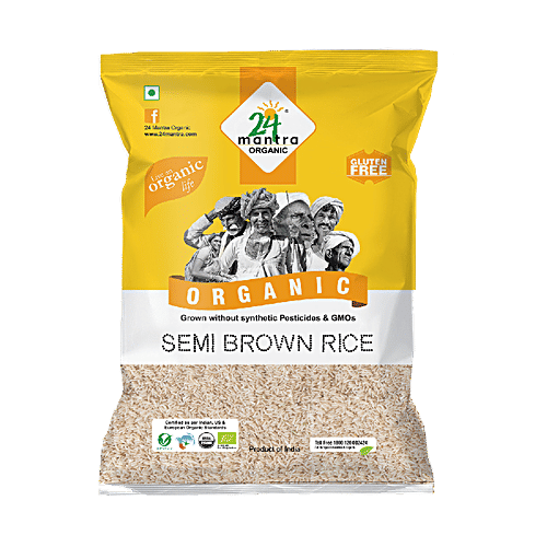24 Mantra Organic Semi Brown Rice/Arisi, 5 kg Pouch 