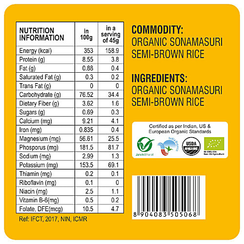 24 Mantra Organic Semi Brown Rice/Arisi, 5 kg Pouch 