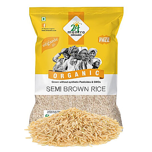 24 Mantra Organic Semi Brown Rice/Arisi, 5 kg Pouch 