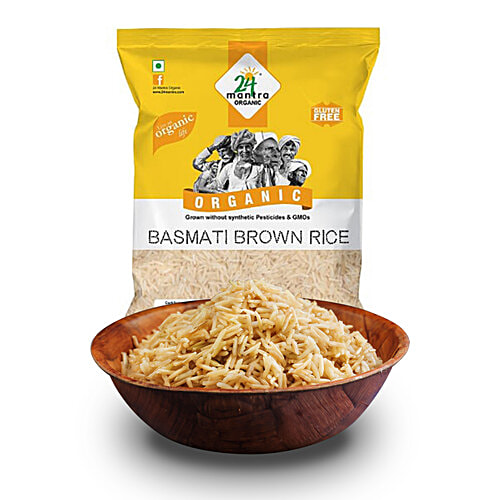 24 Mantra Organic Rice - Brown Basmati, 1 kg Pouch 