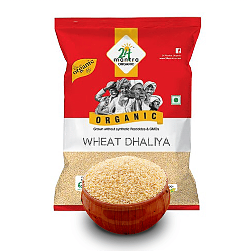 24 Mantra Organic Wheat Daliya, 500 g Pouch 