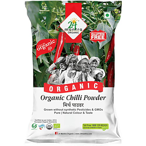 24 Mantra Organic Red Chilli Powder/Menasina Pudi, 100 g Pouch 