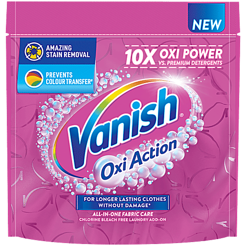 Vanish Oxi Action All In One Stain Remover Detergent Powder, 100 g  Removes Tough Stains and Brightens Colours, Powder Detergent Add On