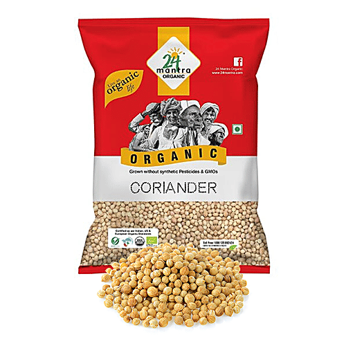 24 Mantra Organic Coriander Seeds - Whole, 100 g Pouch 