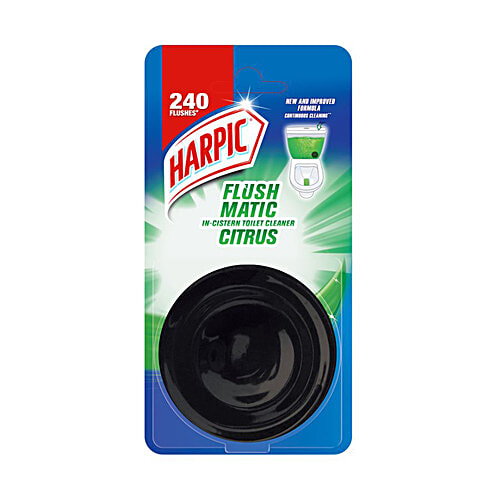 Harpic Flushmatic In-Cistern Toilet Cleaner Block, Citrus, 50 g  Cleans with Every Flush