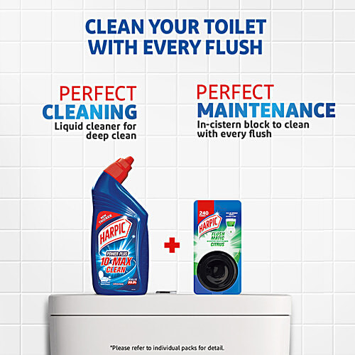 Harpic Flushmatic In-Cistern Toilet Cleaner Block, Citrus, 50 g  Cleans with Every Flush
