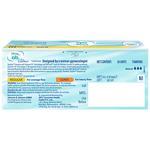 STAYFREE Tampons by ob Reg, 20 pcs Catron Reliable Protection