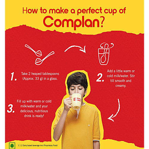 Complan Nutrition Drink Powder - For Kids, Pista Badam Flavour, 500 g  With protein & 34 vital nutrients