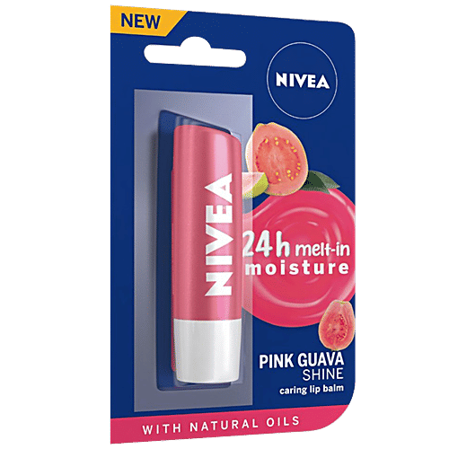 Buy Nivea Fruity Shine Lip Moisturiser Pink Guava 48 Gm Online at the