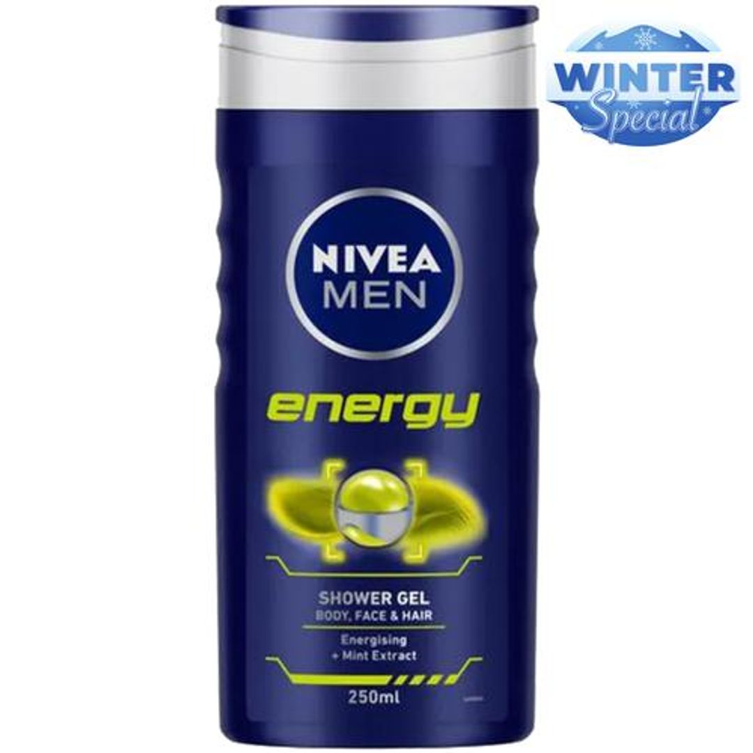 NIVEA Energy Shower Gel With Mint Extracts For Body, Face & Hair, 250 ml 