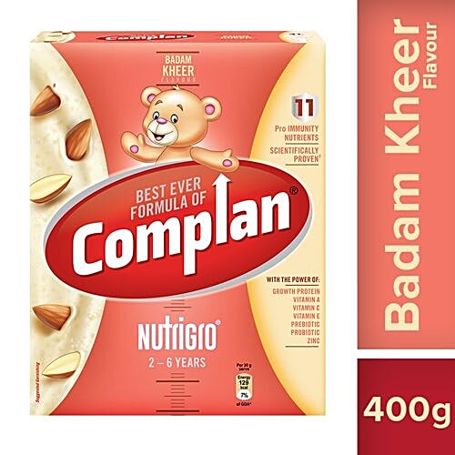 Complan NutriGro for Toddlers - Badam Kheer Flavour, 2-6 Years, 400 g Carton 