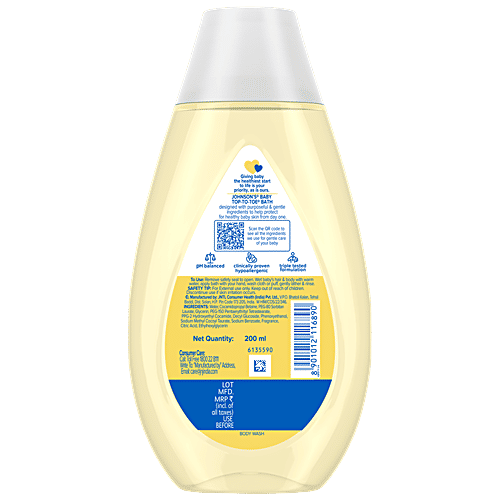 Johnson's baby Baby Wash Top-To-Toe, 200 ml  pH Balanced & Hypoallergenic