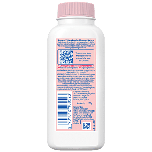 Johnson's baby Baby Powder - Blossoms Natural, 100 g No Added Parabens & Phthalates