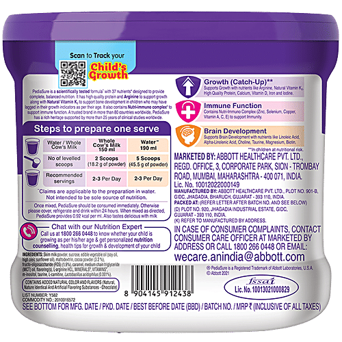 Buy Pediasure Nutritional Powder Premium Chocolate 200 gm Jar Online At