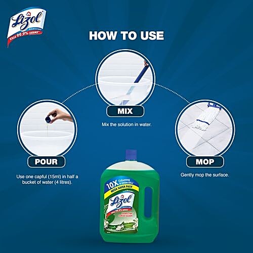 Lizol Disinfectant Surface & Floor Cleaner Liquid - Jasmine, Kills 99.9% Germs, 500 ml  
