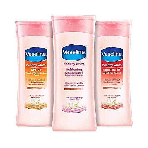 Vaseline Healthy White Lightening Body Lotion - with Vitamin B3 & Micro-Droplets of Vaseline Jelly, 40 ml Triple Sunscreens