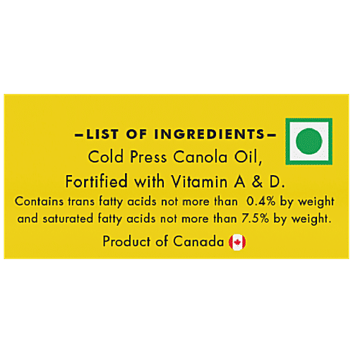 Jivo  Canola Oil - Cold Pressed, 1 L  