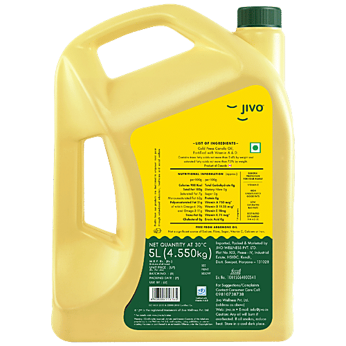Buy Jivo Oil Canola 5 Ltr Bottle Online At Best Price of Rs 1650