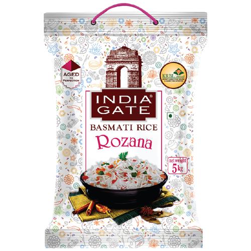 India Gate Basmati rice Rozana, 5 kg Pack Non-Sticky Grains