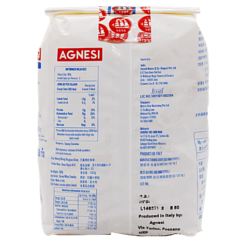 Agnesi Pasta - Le Penne Rigate N.19, 500 g Pouch 