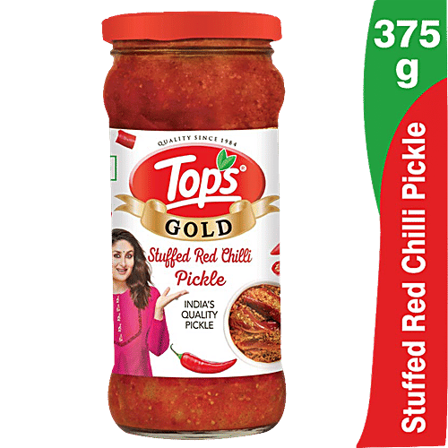Buy Tops Premium Pickles Stuffed Red Chillies 375 Gm Jar Online at the