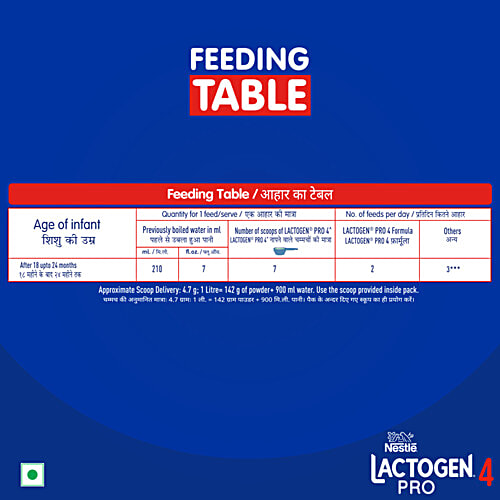 Nestle Lactogen Pro 4 Follow-Up Formula Powder, After 18 Months Up To 24 Months, 400 g Carton Whey Protien Iron Vitamin A, C & D