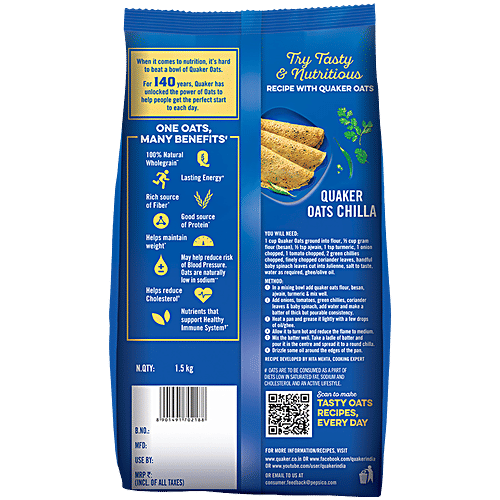 Quaker Rolled Oats, 1.5 kg Pouch 