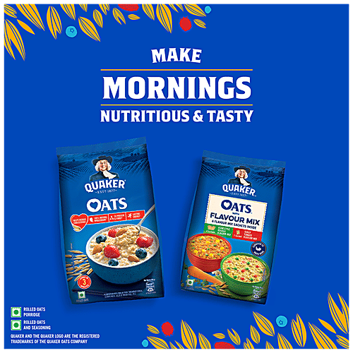 Quaker Oats Breakfast Cereal - Nutritious, Rich In Protein, Helps To Maintain Weight, Easy To Cook, 500 g Jar Rich Source of Dietary Fibre