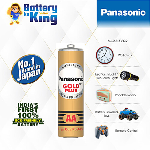 Panasonic Carbon Zinc AA Battery - Gold Plus, 10 pcs