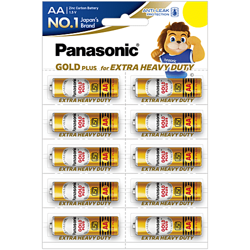 Panasonic Carbon Zinc AA Battery - Gold Plus, 10 pcs