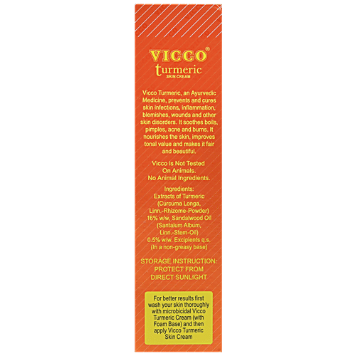 Vicco  Turmeric Skin Cream - Sandalwood Oil, 70 g  