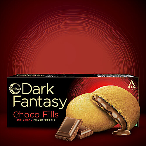 Sunfeast Dark Fantasy Choco Fills - Original Filled Cookies With Choco Crème, Perfect Snack, 69 g Pouch
