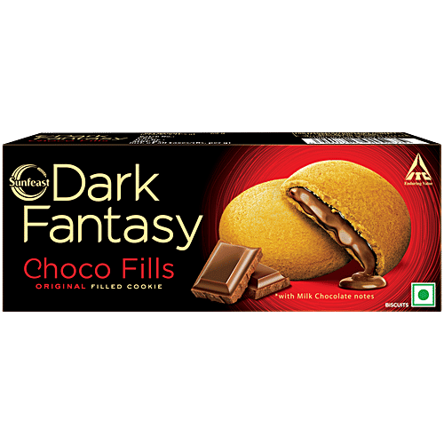 Sunfeast Dark Fantasy Choco Fills - Original Filled Cookies With Choco Crème, Perfect Snack, 69 g Pouch