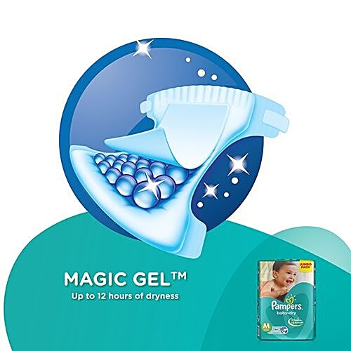 Pampers  Baby Dry Medium (6-11 kg) - 66 Diapers, 66 pcs  