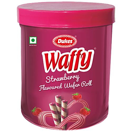 Dukes Waffy Strawberry Flavoured Wafer Roll, 250 g