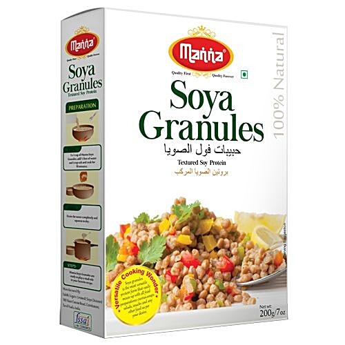 Buy Manna Soya Granules 100 Natural Textured Soy Protein 200 Gm Carton