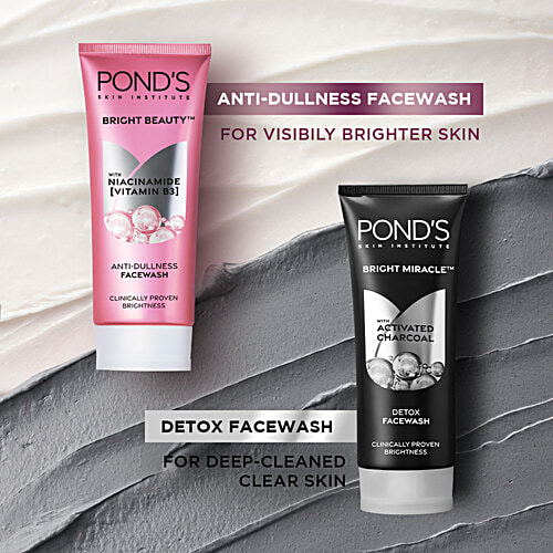 Pond's Bright Miracle Detox Facewash With 10X Power Of Charcoal, 100 g