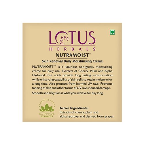 Lotus Herbals Nutramoist Skin Renewal Daily Moisturising Creme - SPF 25, 50 g  