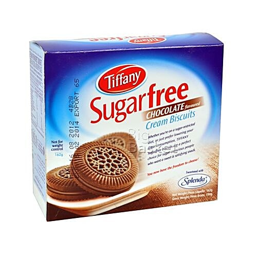 Tiffany Sugar Free Cream Biscuits - Chocolate Flavor, 162 g  Zero Trans Fat, Zero Cholesterol