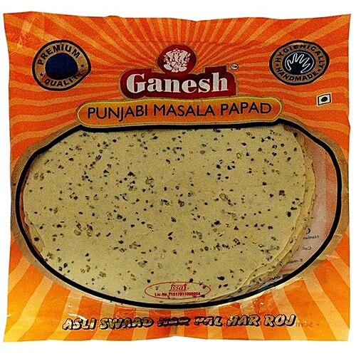 Ganesh Papad Punjabi Masala Special, 250 g Pouch Zero Cholesterol