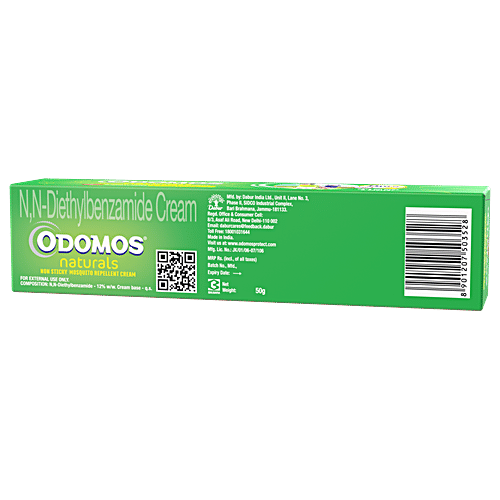 Odomos Cream - Non-Sticky Mosquito Repellent, 50 g Tube Effective Mosquito Repellent
 Natural Ingredients