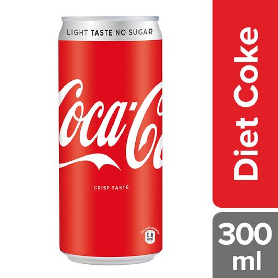Coca Cola Diet Soft Drink - Carbonated Water, 300 ml Can