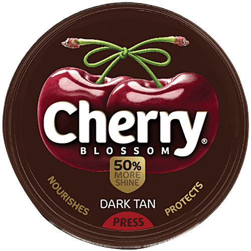 Cherry Blossom Dark Tan Wax Shoe Polish, 40 g  50% MORE SHINE
 PROTECTS