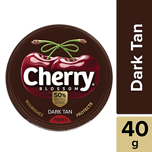 Cherry Blossom Dark Tan Wax Shoe Polish, 40 g  50% MORE SHINE
 PROTECTS