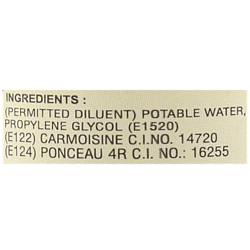 Three Leaves Synthetic Food Colour Preparation - Rose Red Liquid, 20 ml Bottle