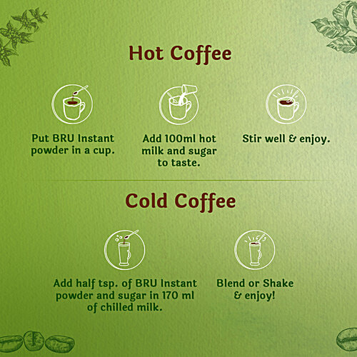 BRU Instant Coffee Powder - Rich Aroma Granules, 25 g Jar 
